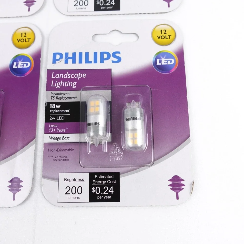 Philips LED Landscape Lighting Bulbs - 18W Replacement 2W LED Lot Of 8 Bulbs New